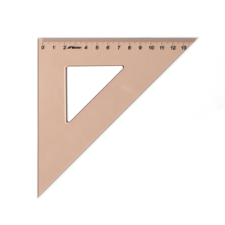 Profesionálne trojuholníkové pravítko LENIAR 45° / 21 cm