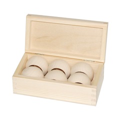 Drevená krabička so 6 prstencami na servítky