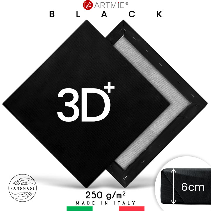 3D+ Čierne maliarske plátno na ráme PROFI - rôzne rozmery