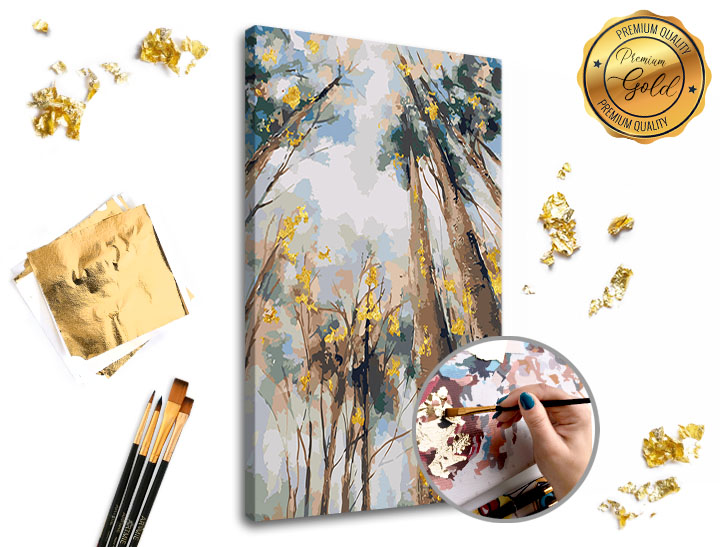 Maľovanie podľa čísel PREMIUM GOLD – Medzi stromami