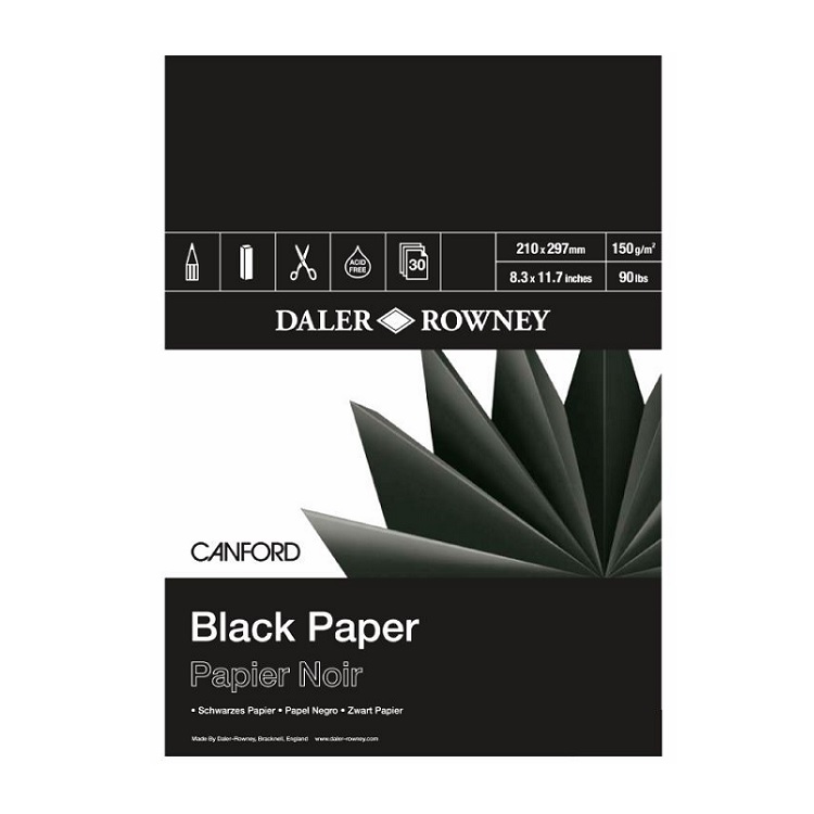 Blok čiernych papierov Daler-Rowney Canford / rôzne formáty